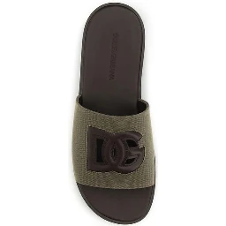 Bicolor Canvas Flat Sandals