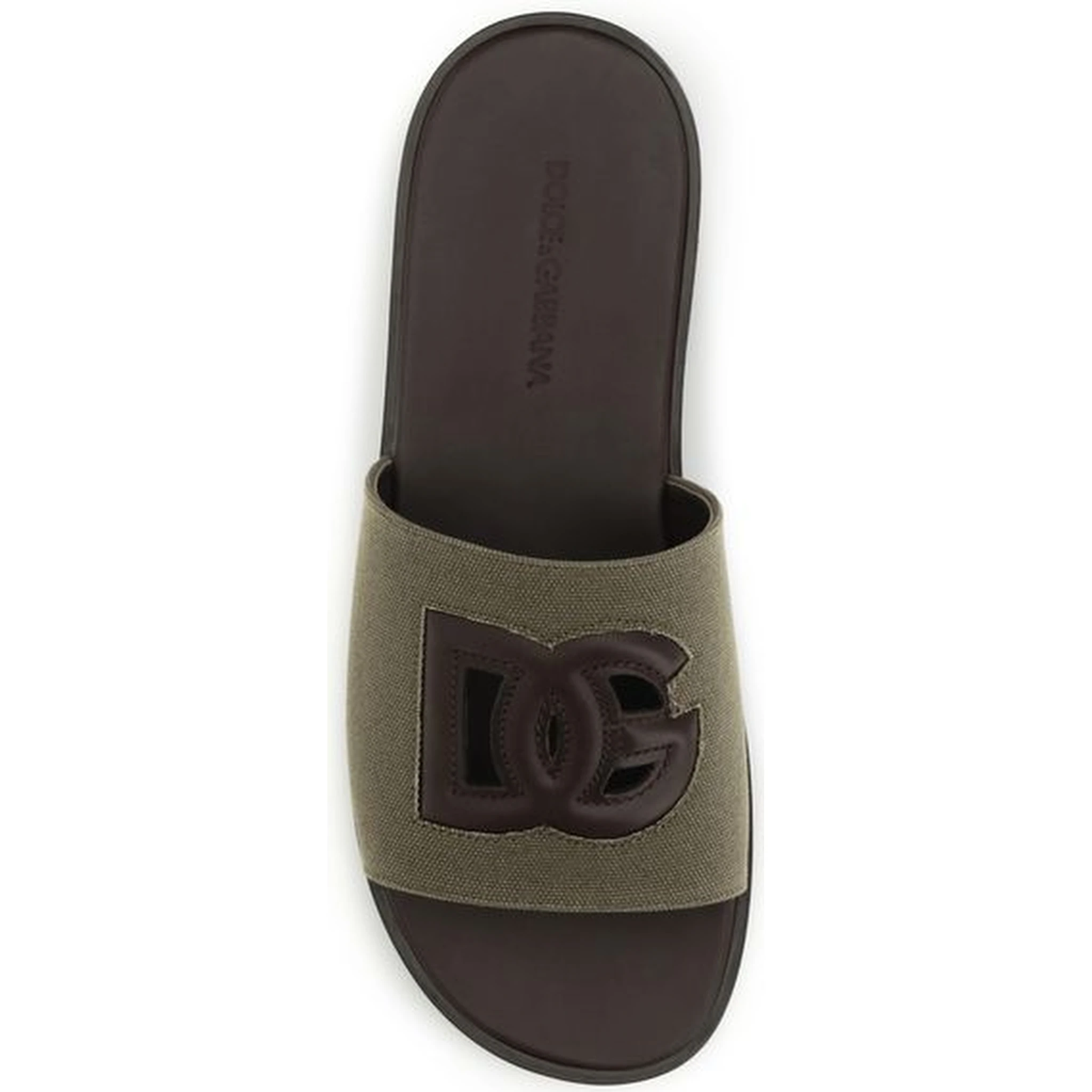 Bicolor Canvas Flat Sandals