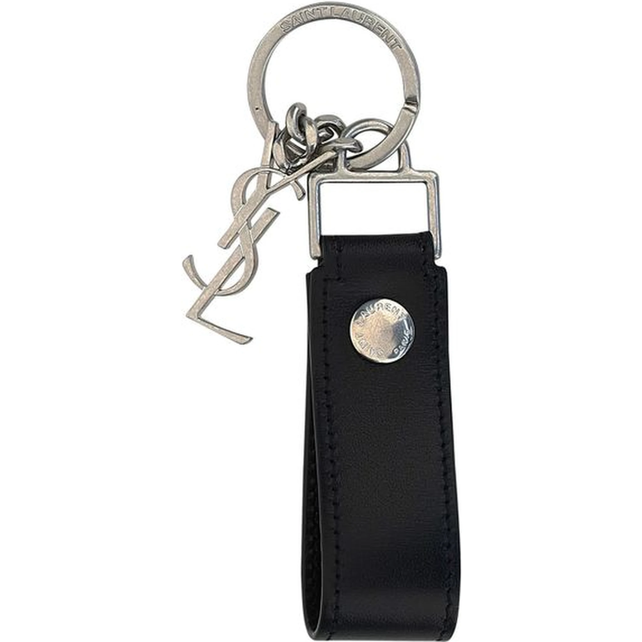 Black Calf Leather Bos Taurus Keychain