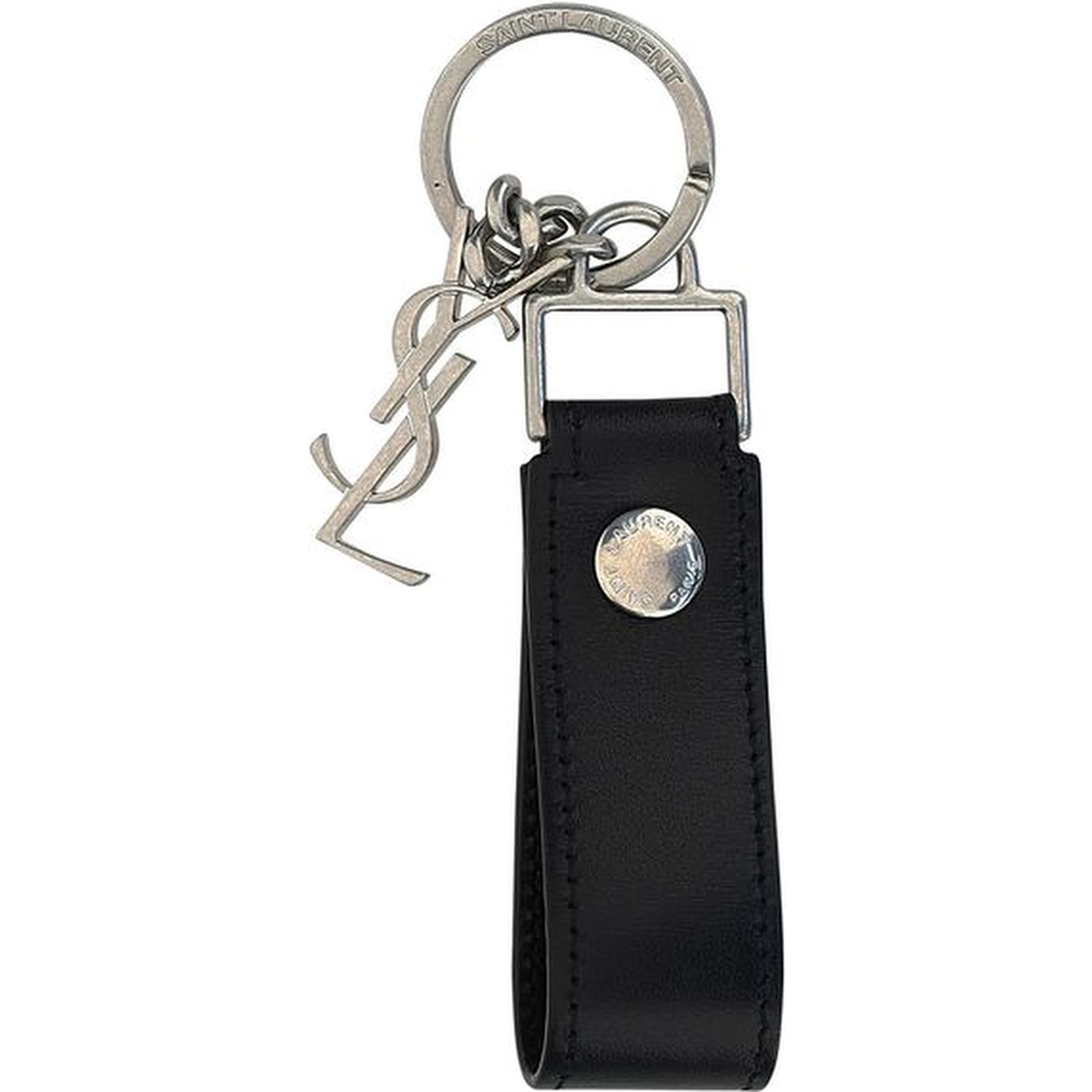 Black Calf Leather Bos Taurus Keychain