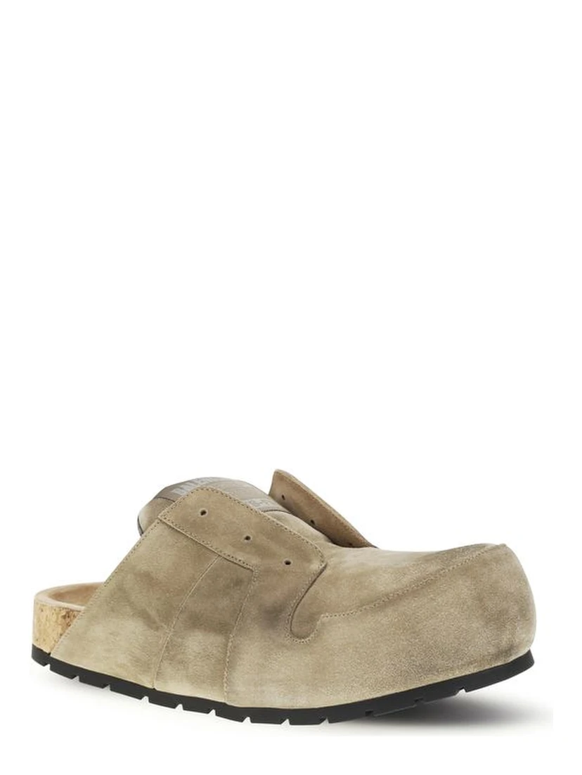 Beige Calf Leather Bos Taurus Mules