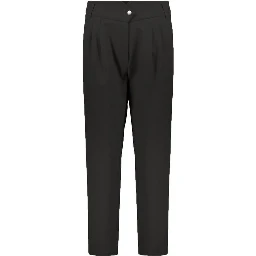 Black Elastane Casual Pants