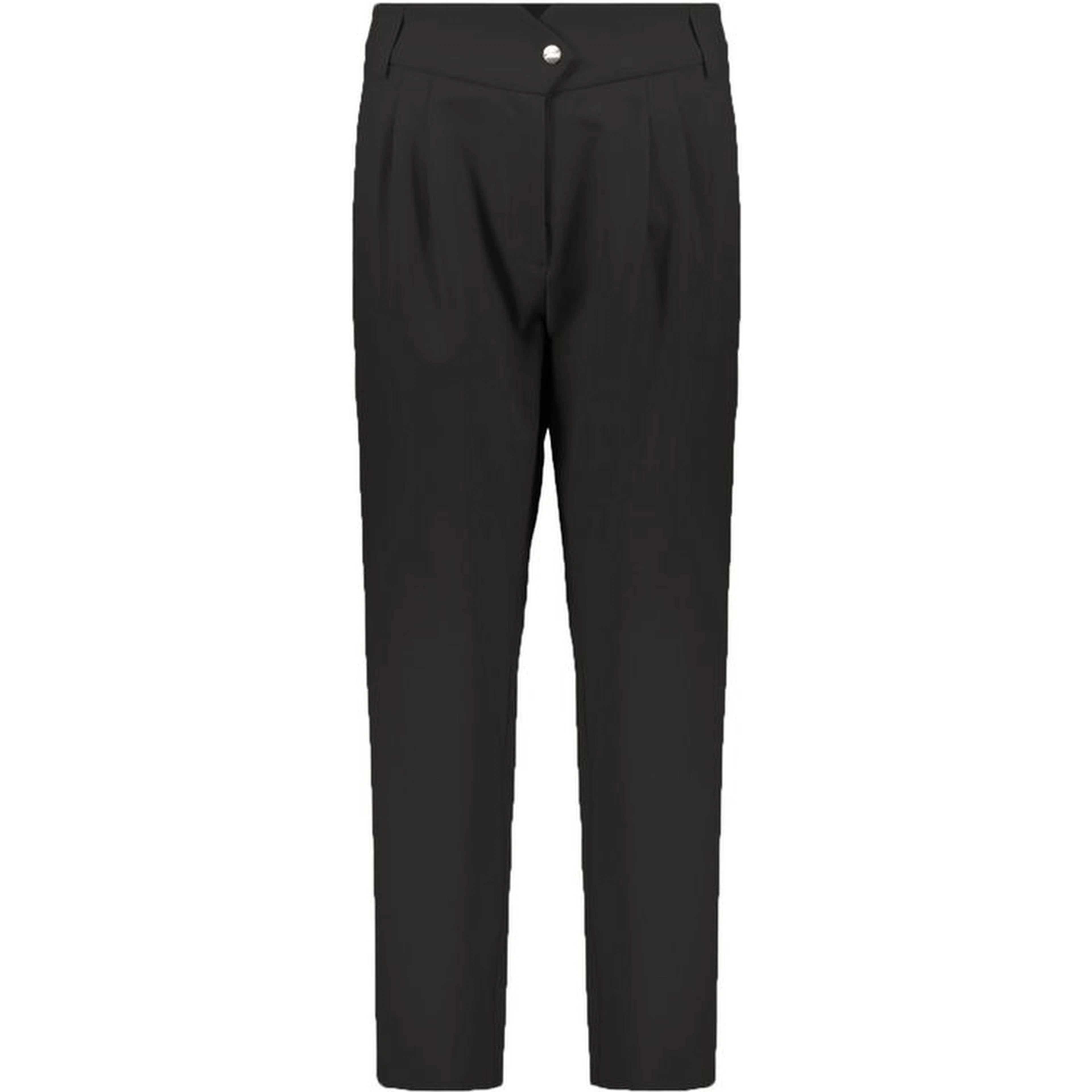 Black Elastane Casual Pants