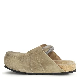 Beige Calf Leather Bos Taurus Mules