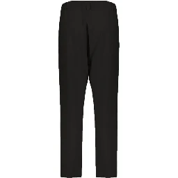 Black Elastane Casual Pants