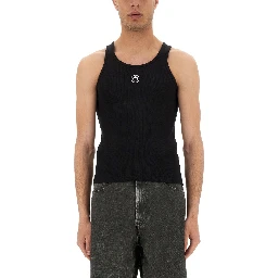 RIBBED TANK TOP WITH MOON LOGO