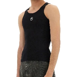 RIBBED TANK TOP WITH MOON LOGO