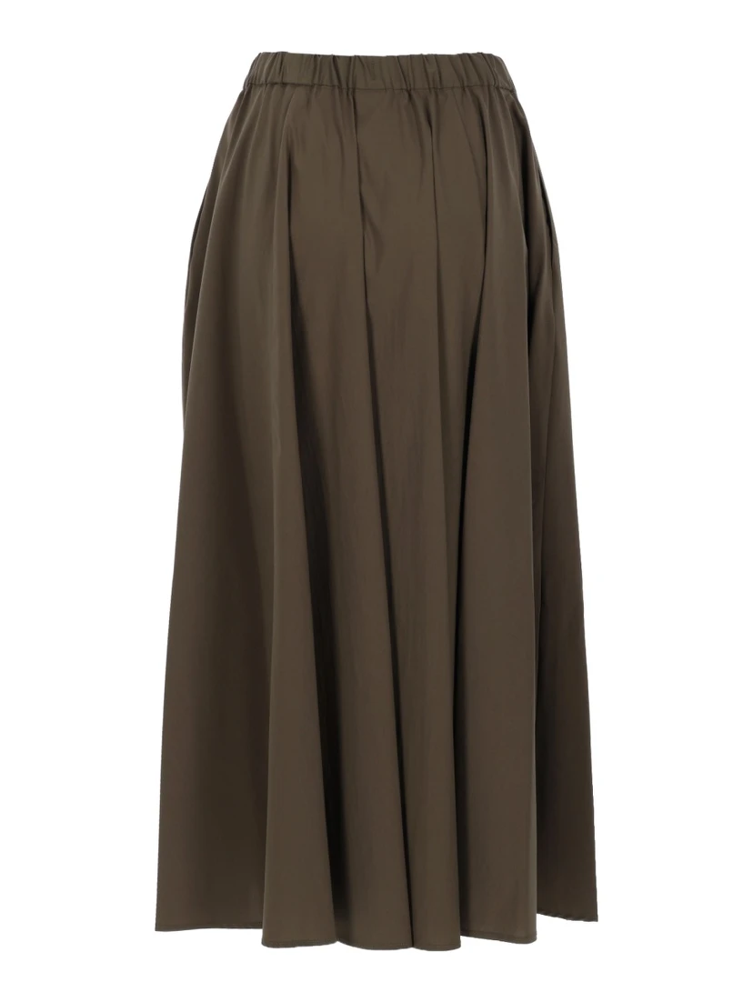 POPLIN MIDI SKIRT