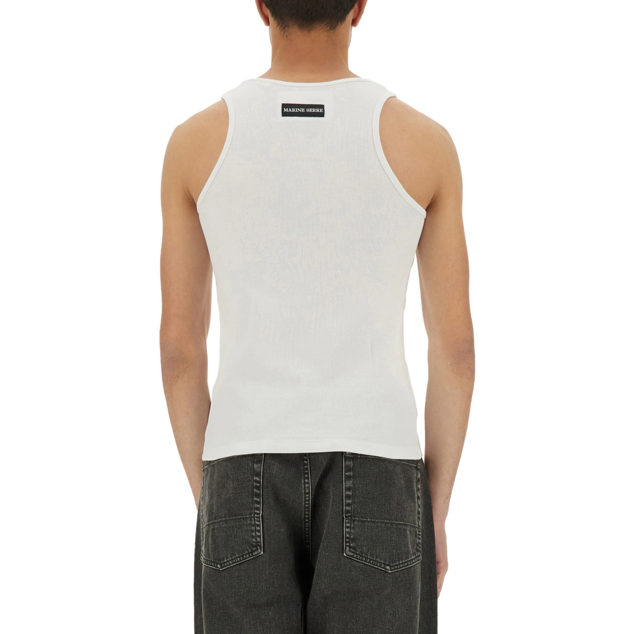 RIBBED TANK TOP WITH MOON LOGO