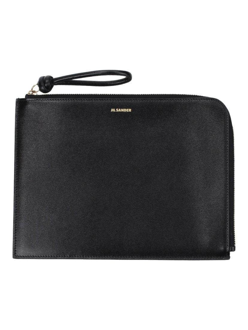 Black Leather Clutch Bag