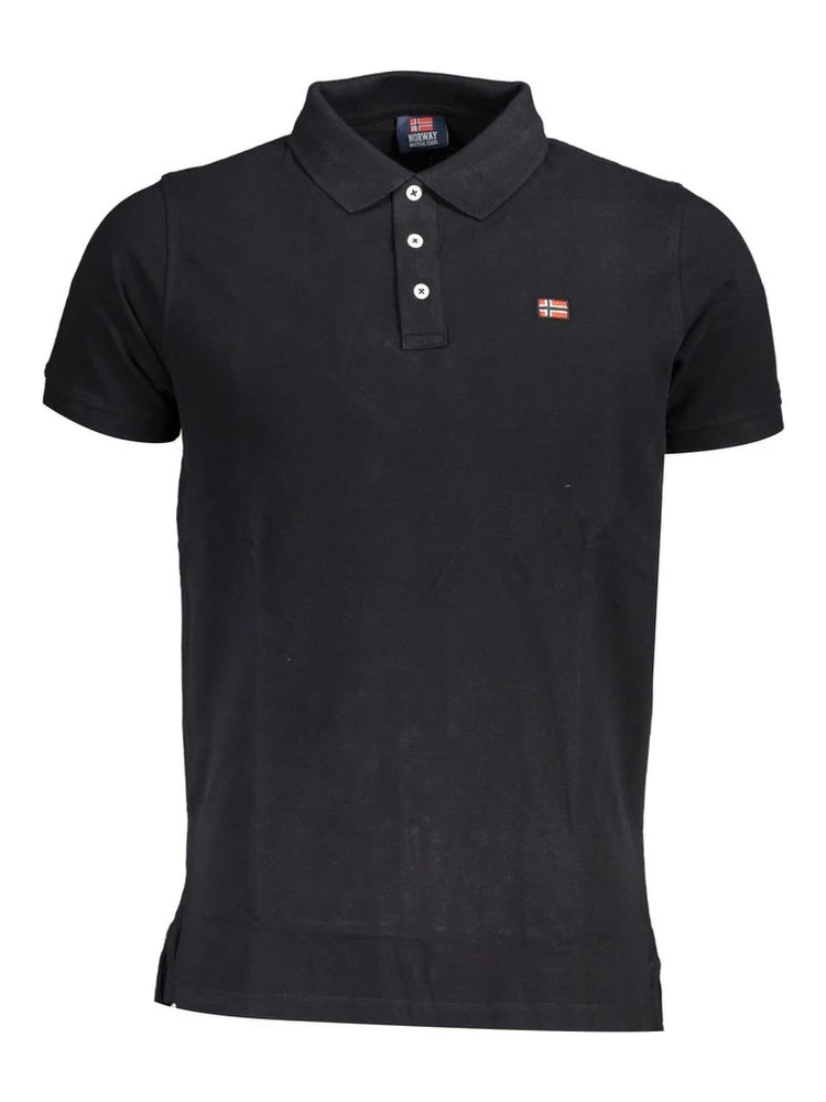 Black Cotton Men Polo Shirt