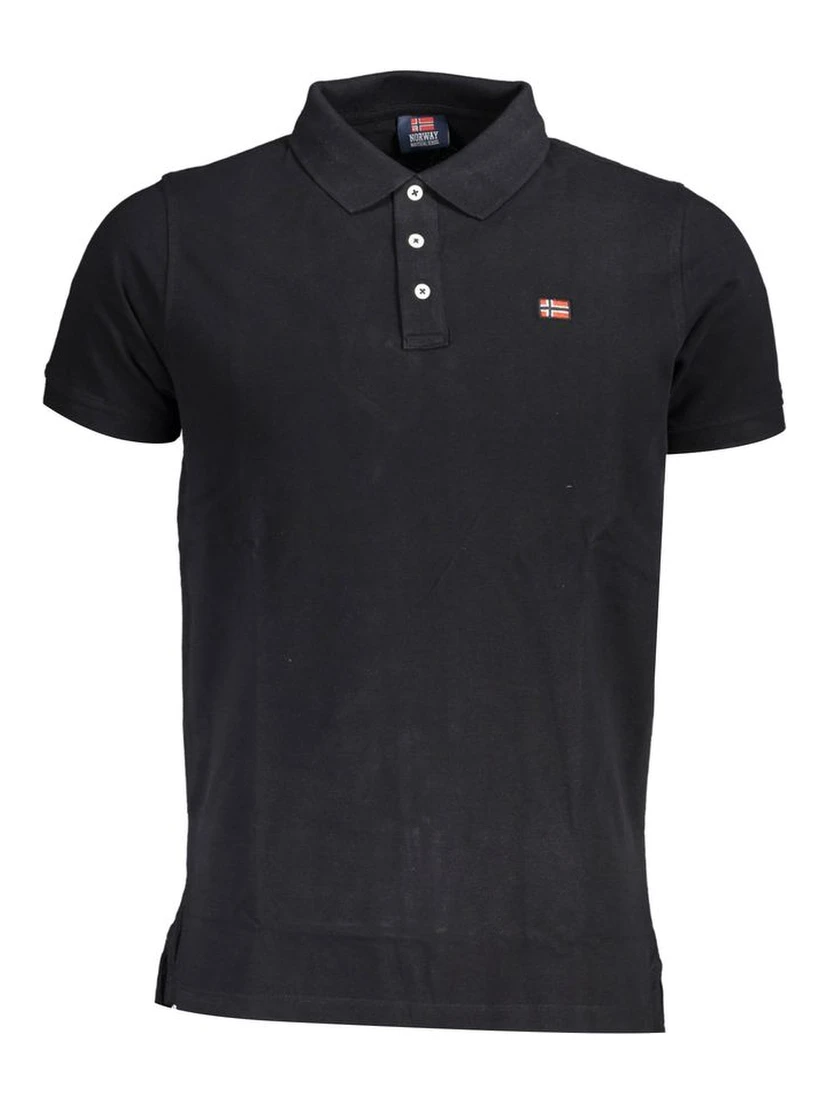 Black Cotton Men Polo Shirt