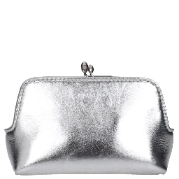 Gray Leather Crossbody Bag
