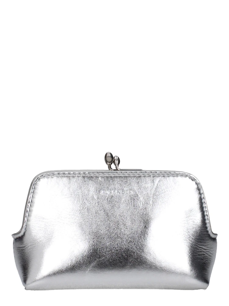 Gray Leather Crossbody Bag