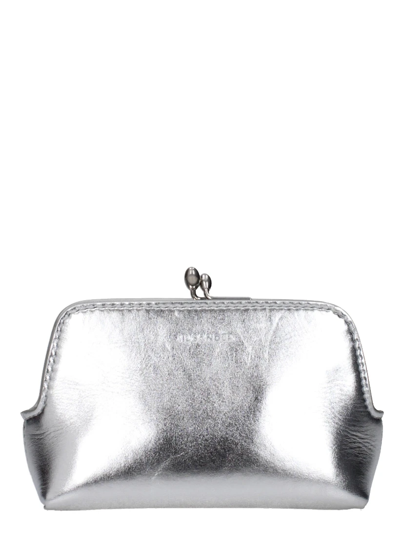Gray Leather Crossbody Bag