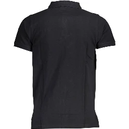Black Cotton Men Polo Shirt
