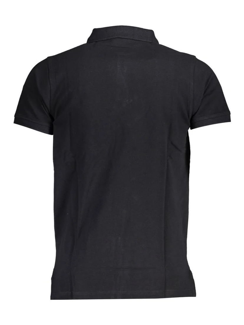 Black Cotton Men Polo Shirt