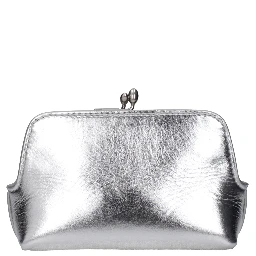 Gray Leather Crossbody Bag