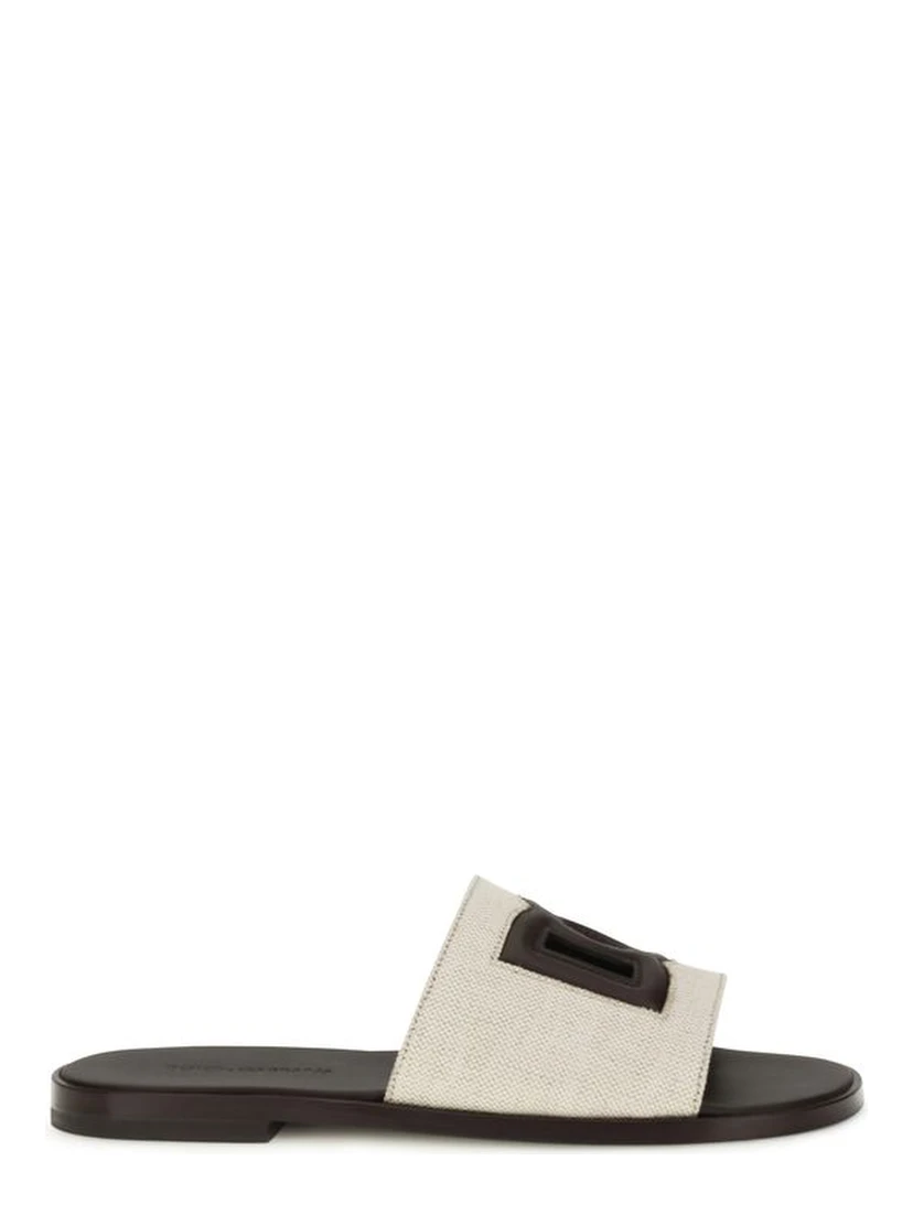 Beige Canvas Sandals