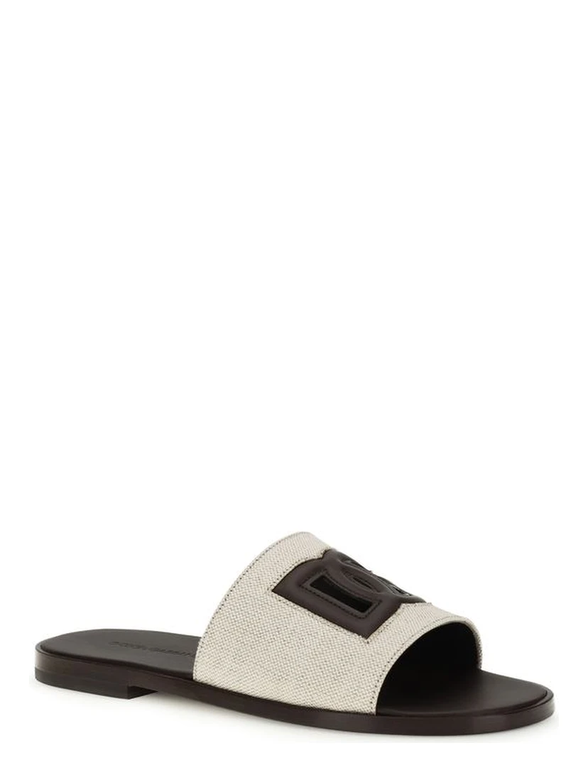 Beige Canvas Sandals