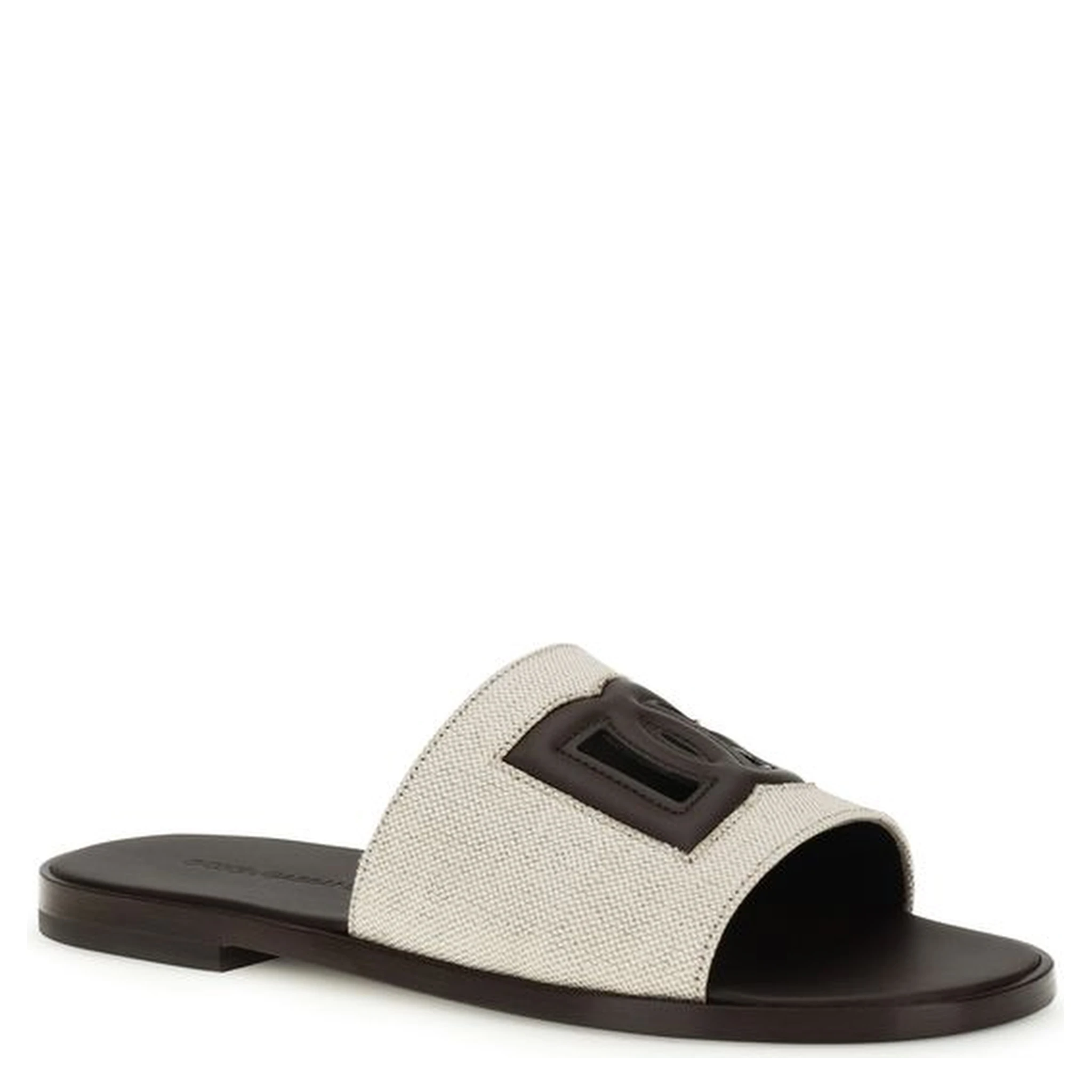 Beige Canvas Sandals