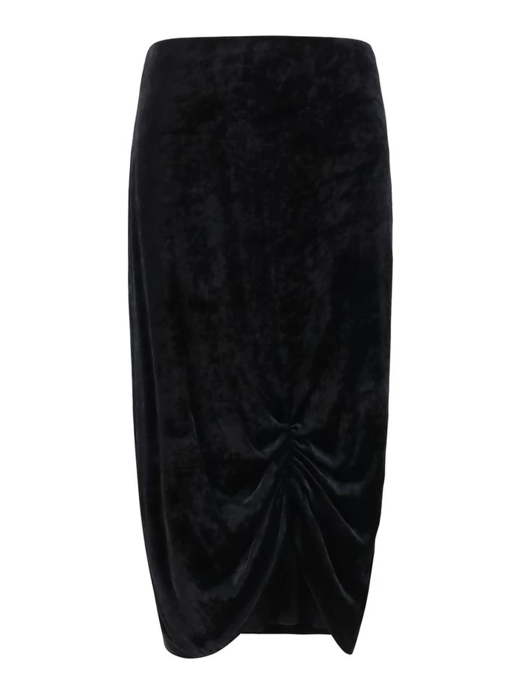 Black Viscose Long Skirt