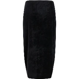 Black Viscose Long Skirt