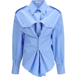 قميص قطني أزرق