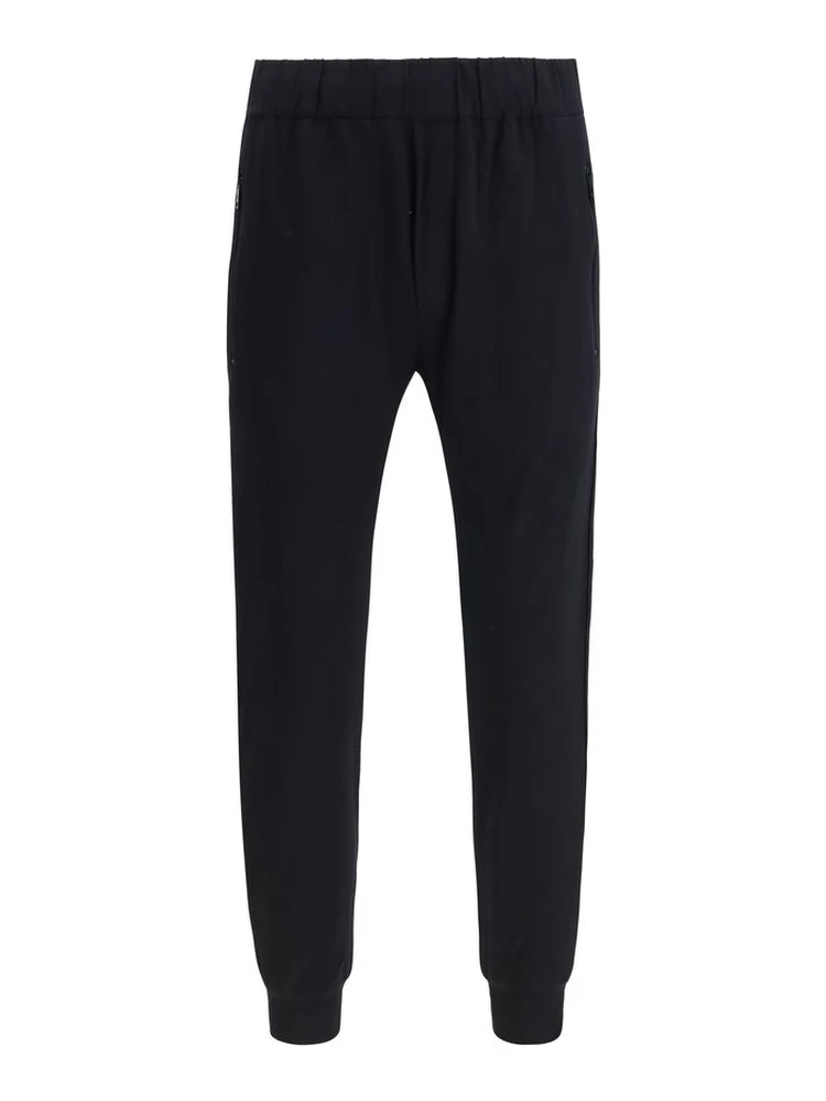 Black Nylon Casual Pants