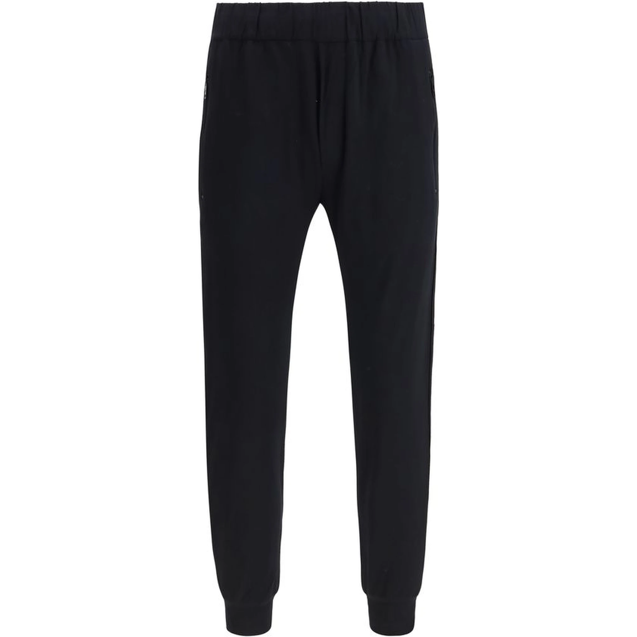 Black Nylon Casual Pants