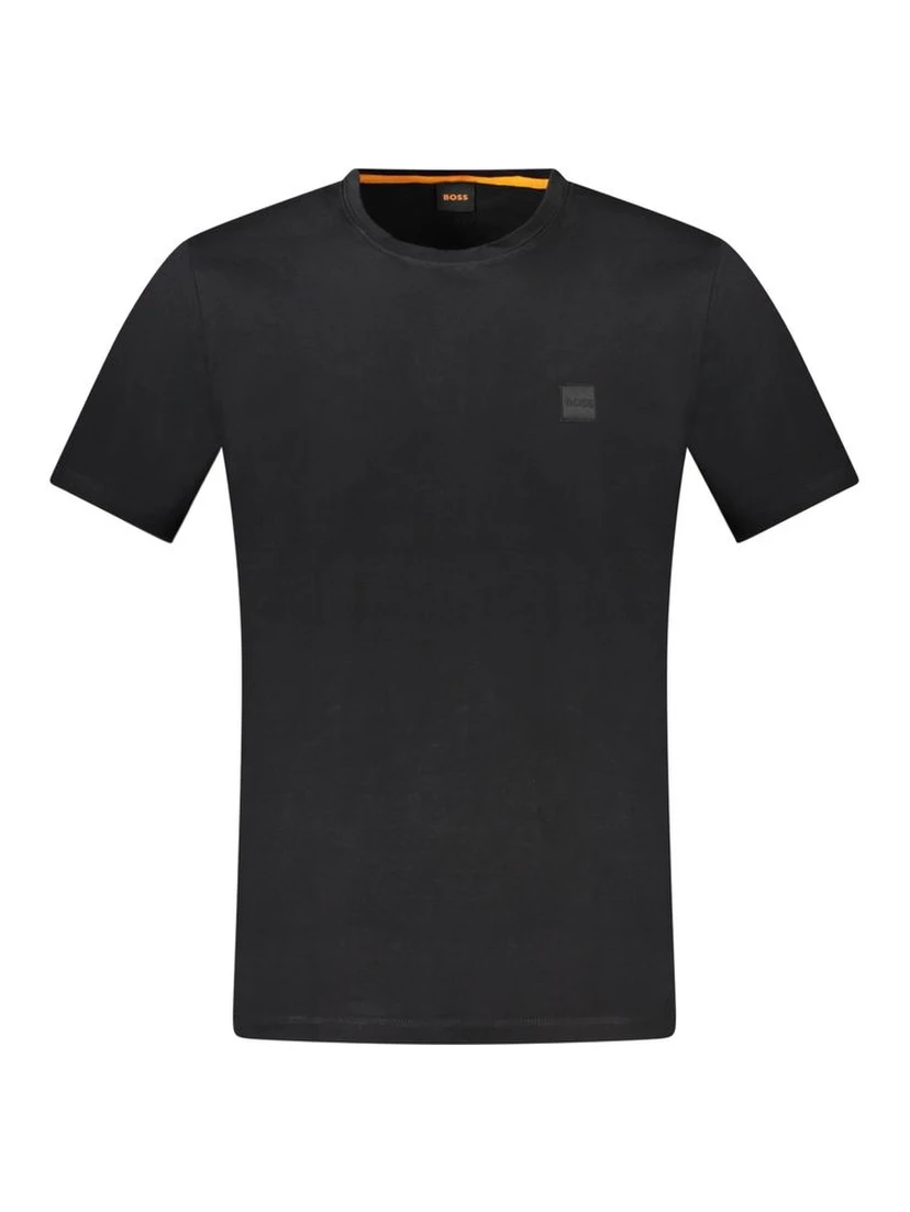 Black Cotton Men T-Shirt
