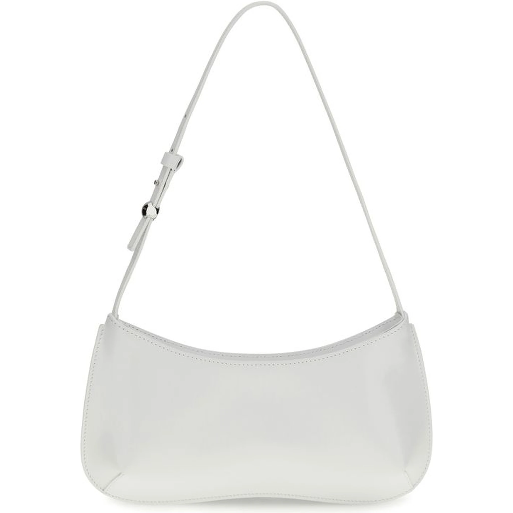 حقيبة كتف بوس توروس من جلد العجل الأبيض