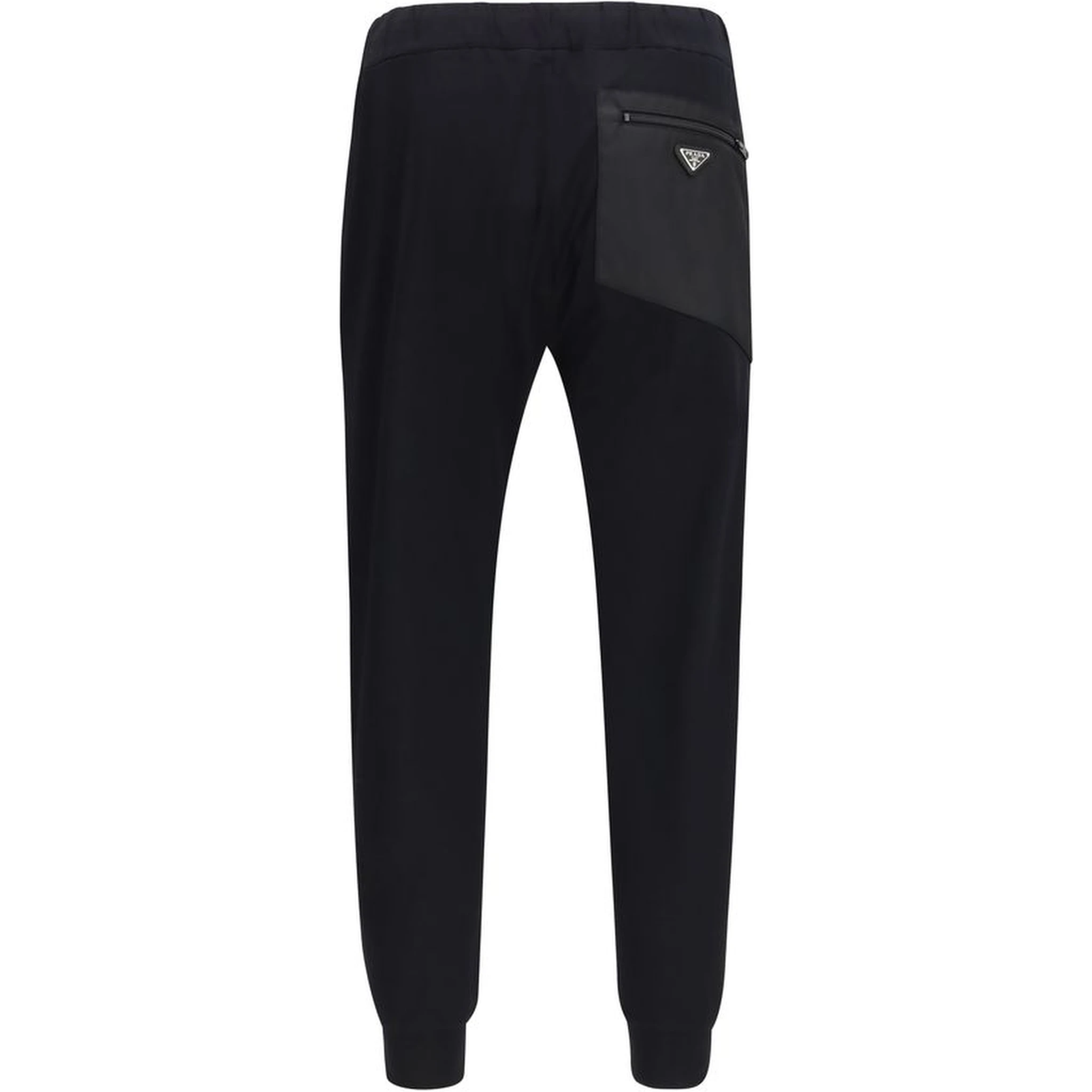 Black Nylon Casual Pants
