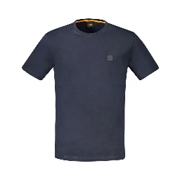 Blue Cotton Men T-Shirt