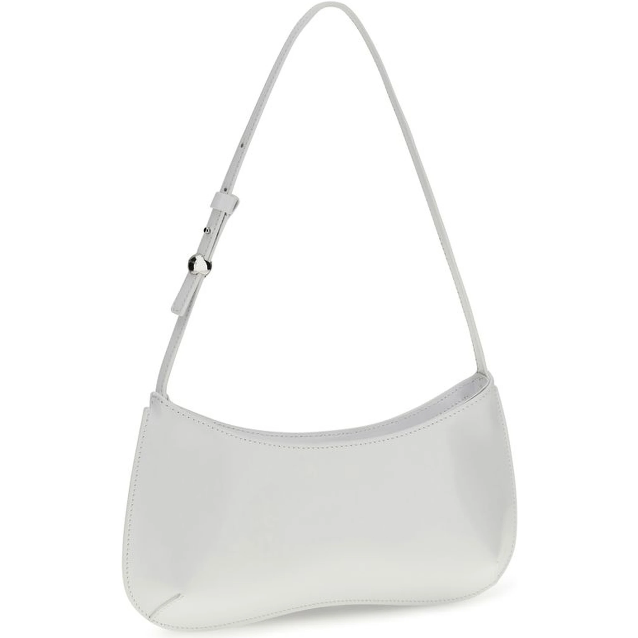 حقيبة كتف بوس توروس من جلد العجل الأبيض