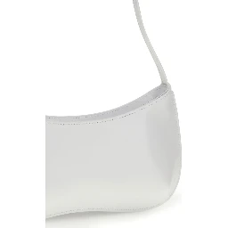 حقيبة كتف بوس توروس من جلد العجل الأبيض