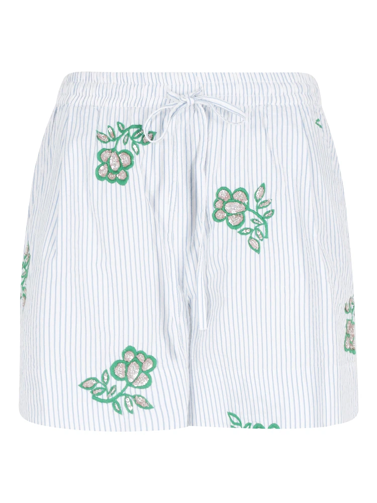 JUSTE EMBROIDERED MINI SHORTS