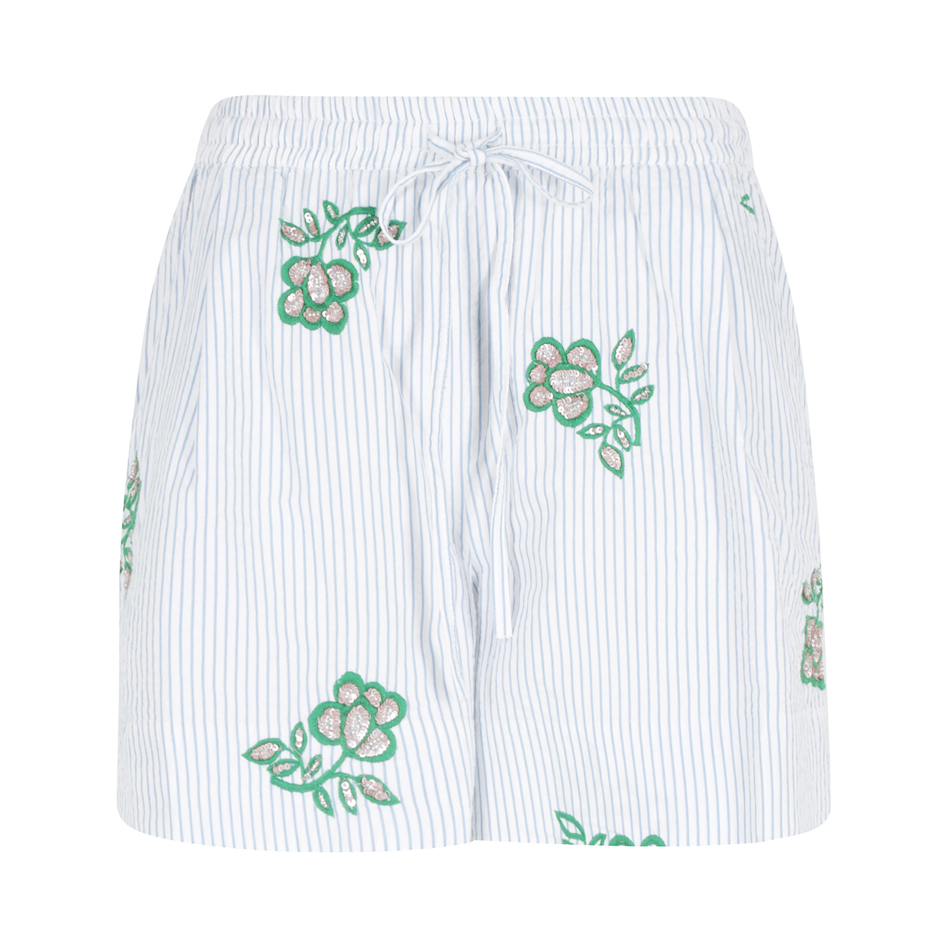 JUSTE EMBROIDERED MINI SHORTS