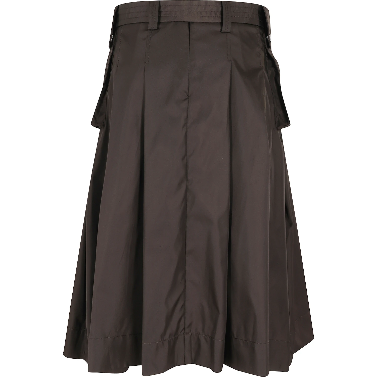 DUCHESSE NYLON MIDI PLEATED POCKET SKIRT