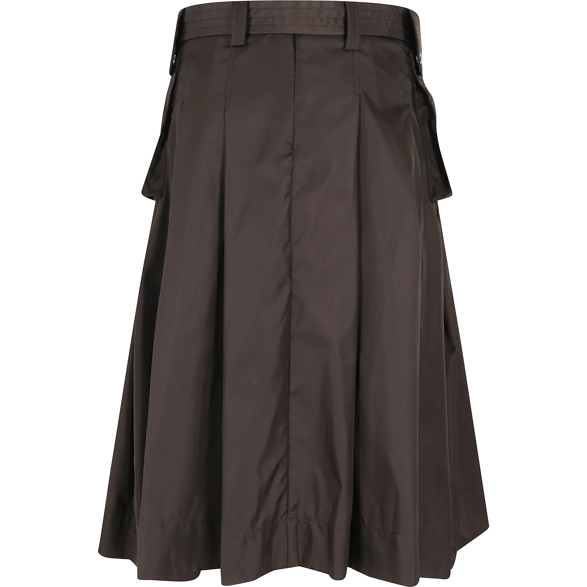 DUCHESSE NYLON MIDI PLEATED POCKET SKIRT