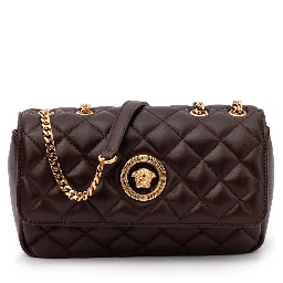 Brown Quilted Leather Shoulder Strap Bag