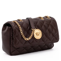 Brown Quilted Leather Shoulder Strap Bag