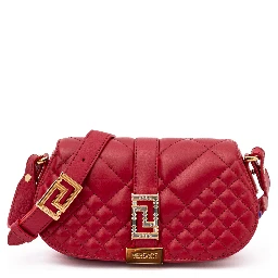 Red Leather Quilted Shoulder Strap Bag