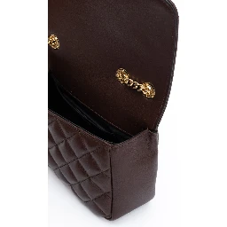 Brown Quilted Leather Shoulder Strap Bag