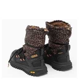 Black Polyester Ankle Boots