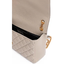 Taupe Quilted Leather Shoulder Strap Bag