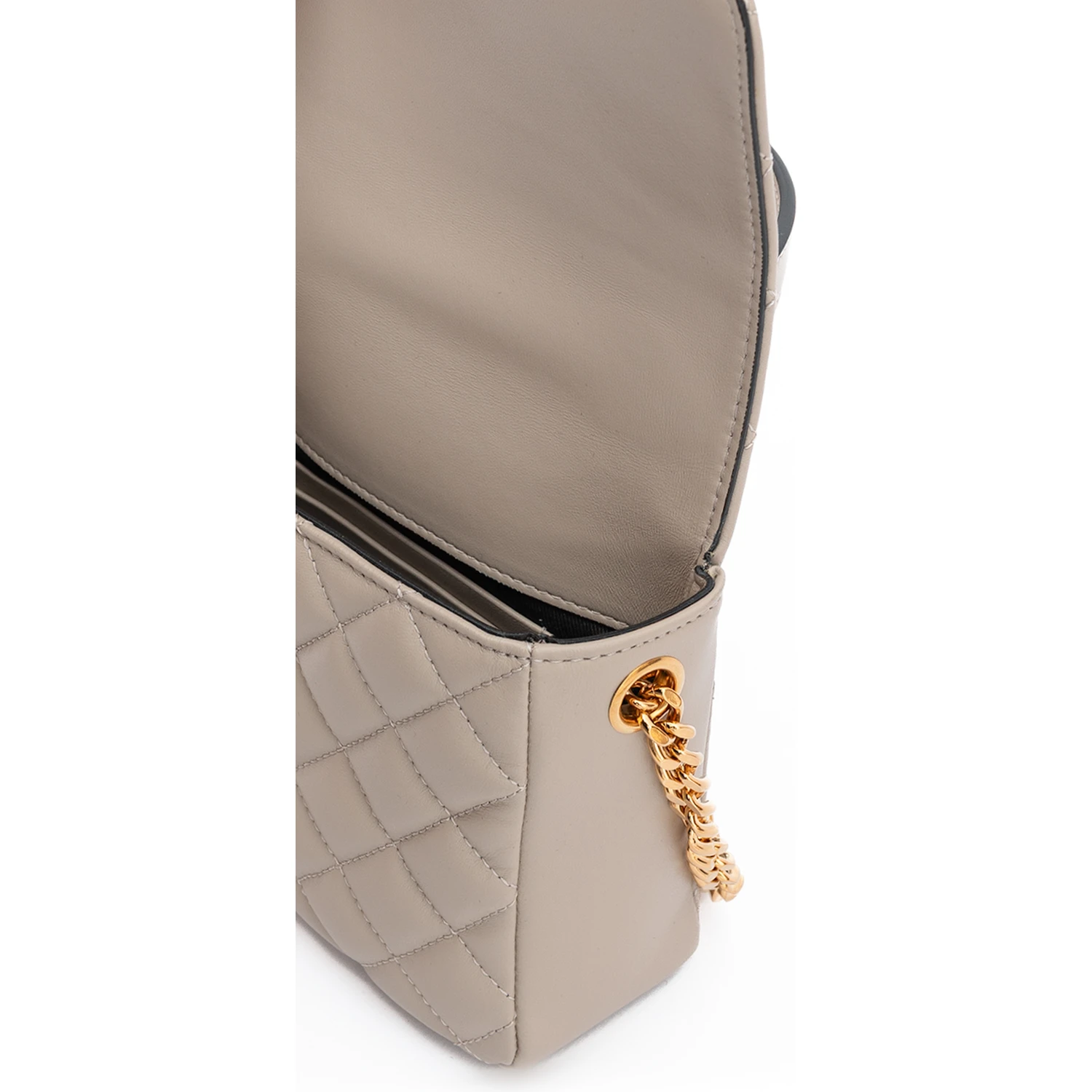 Taupe Quilted Leather Handbag