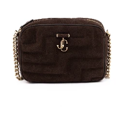 Brown Suede Avenue Camera Crossbody Bag