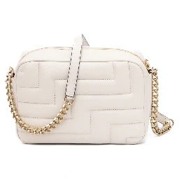 White Leather Avenue Camera Crossbody Bag
