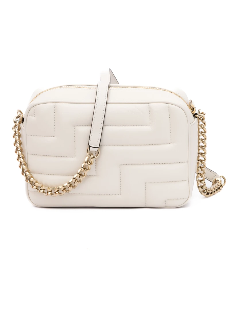 White Leather Avenue Camera Crossbody Bag